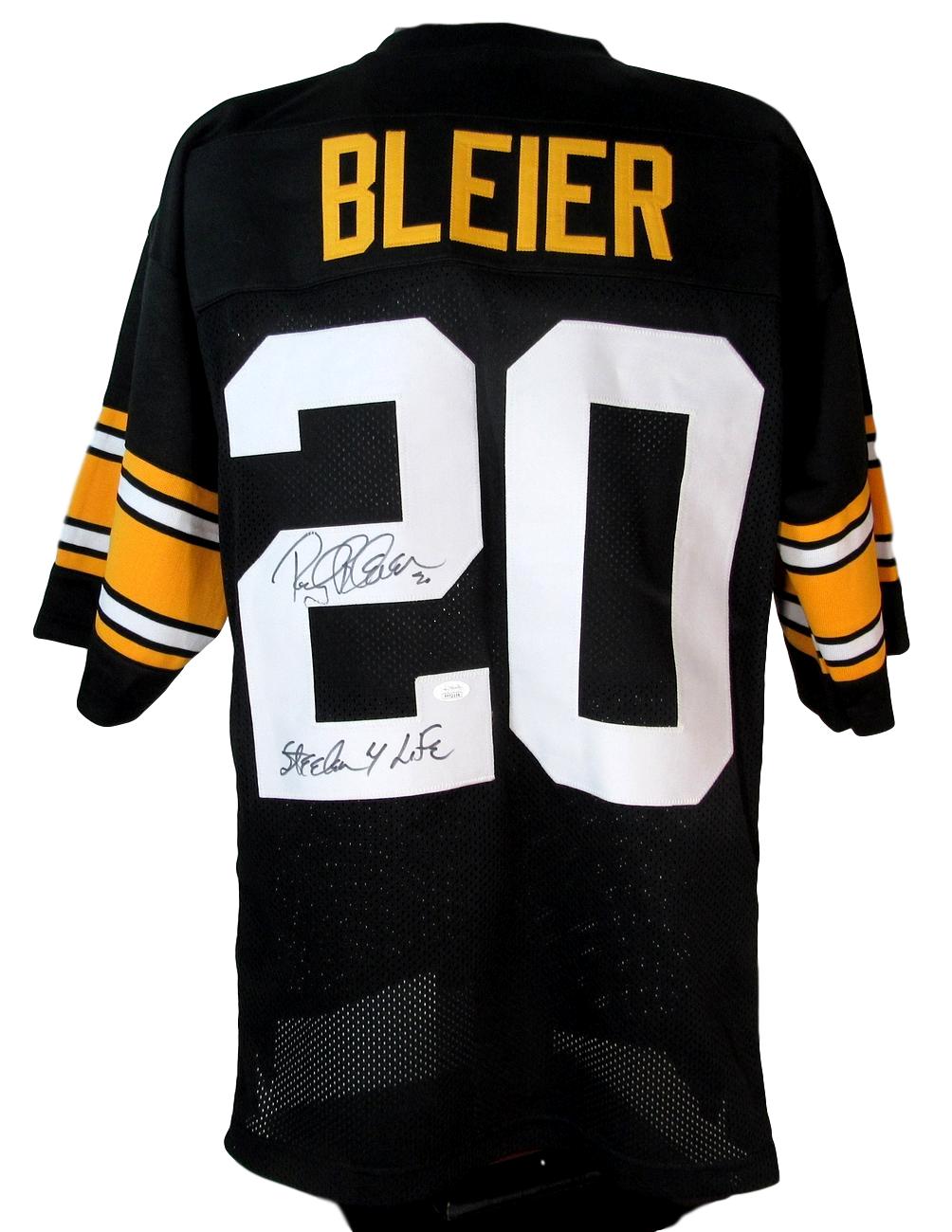 Rocky Bleier Steelers Signed/Inscribed Custom Black Football Jersey JSA 147462