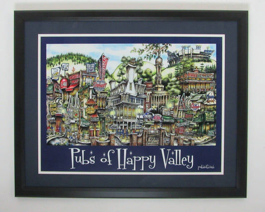 Pubs of Happy Valley Penn State 18x24 Photo Framed 143051