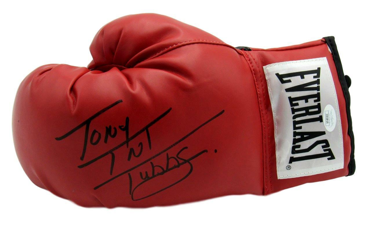 Tony TNT Tubbs Boxing Champ Signed Everlast Red Left Boxing Glove JSA 154763