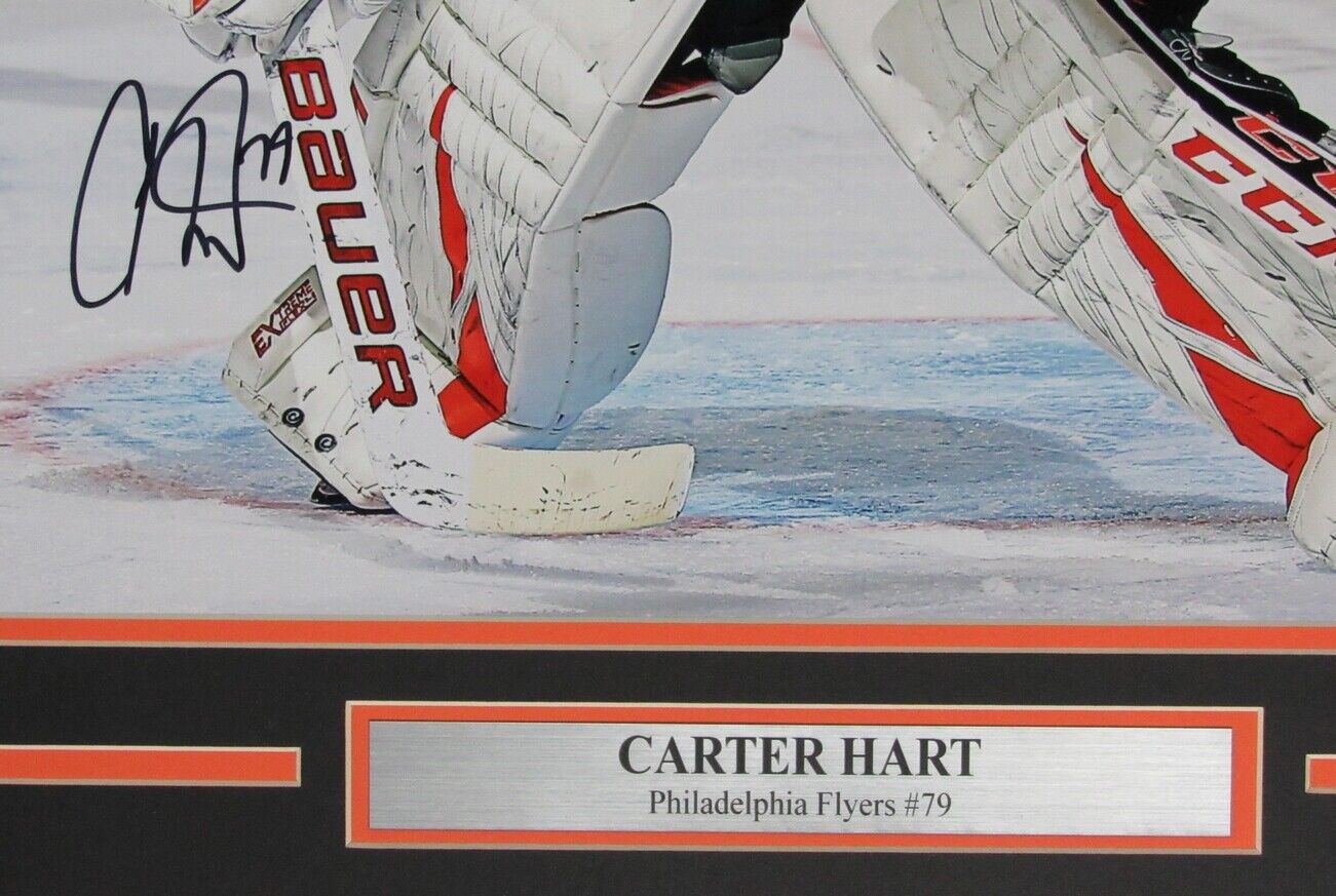 Carter Hart Flyers Signed/Autographed 16x20 Photo Framed Fanatics 158060