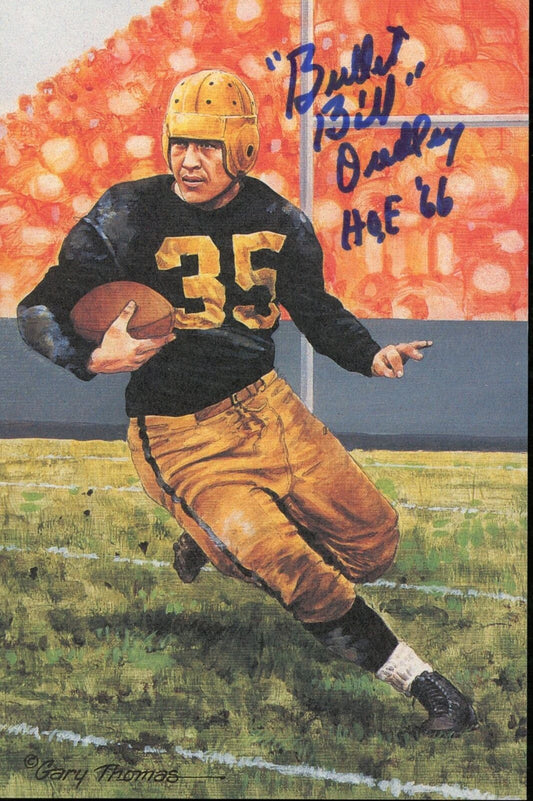 Bill Dudley HOF Autographed/Insc Goal Line Art GLAC Postcard Redskins JSA 177809
