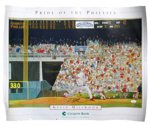 Kevin Millwood Autographed 28x22 Poster Philadelphia Phillies JSA