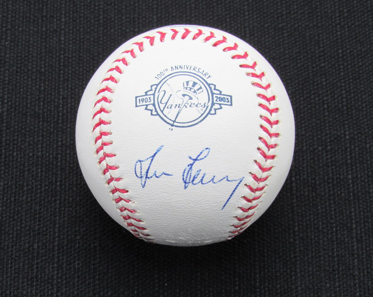 Tim Leary Signed/Auto Yankees 100th OML Baseball JSA 186602