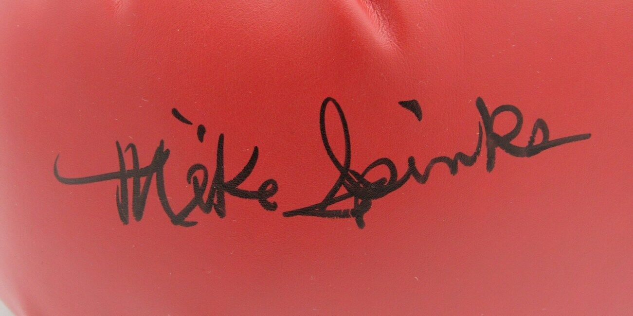 Michael Spinks Boxing Champ Signed Everlast Red Left Boxing Glove JSA 154751