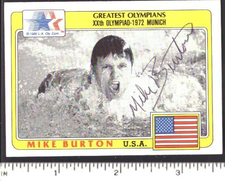 Mike Burton Signed 1983 Topps Greatest Olympians Trading Card #10 151893