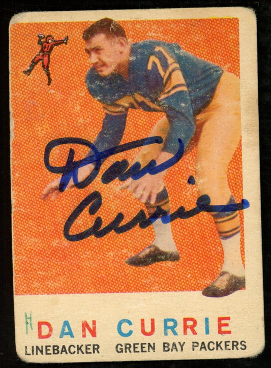 1959 TOPPS Football Card #162 Signed/Auto Dan Currie Green Bay Packers