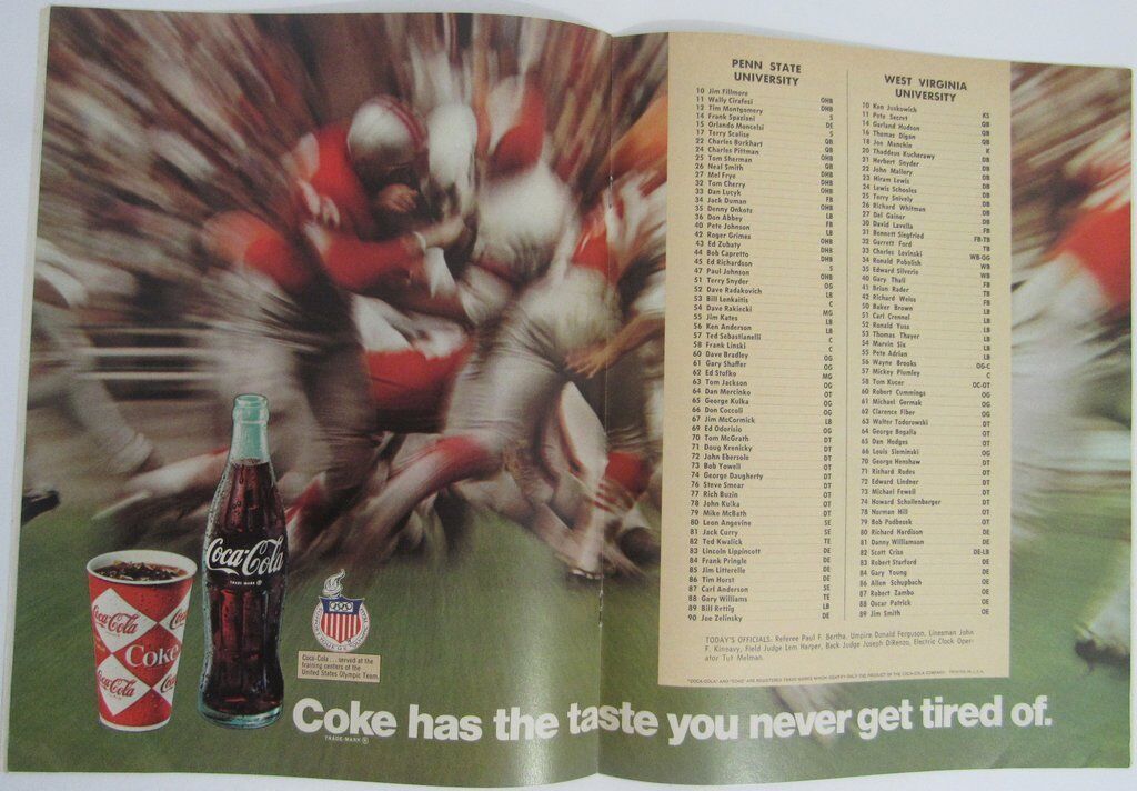 1967 Penn State Nittany Lions vs. West Virginia Football Program 137852