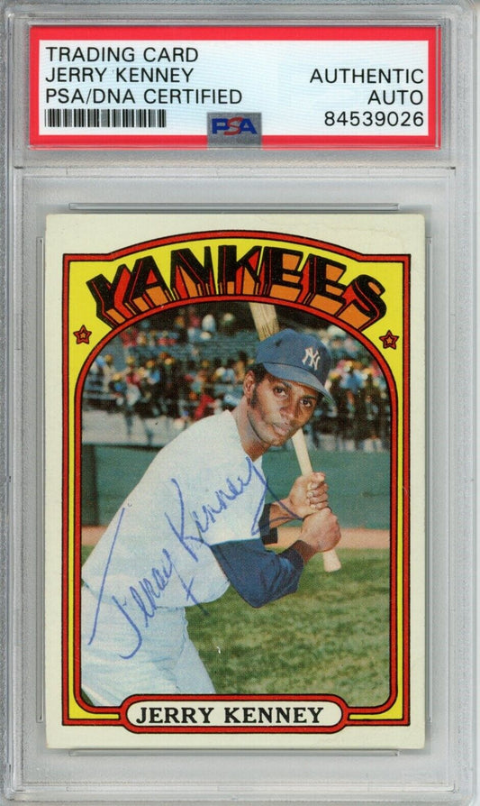 Jerry Kenney Yankees Signed/Autographed 1972 TOPPS Card #158 PSA/DNA 166878