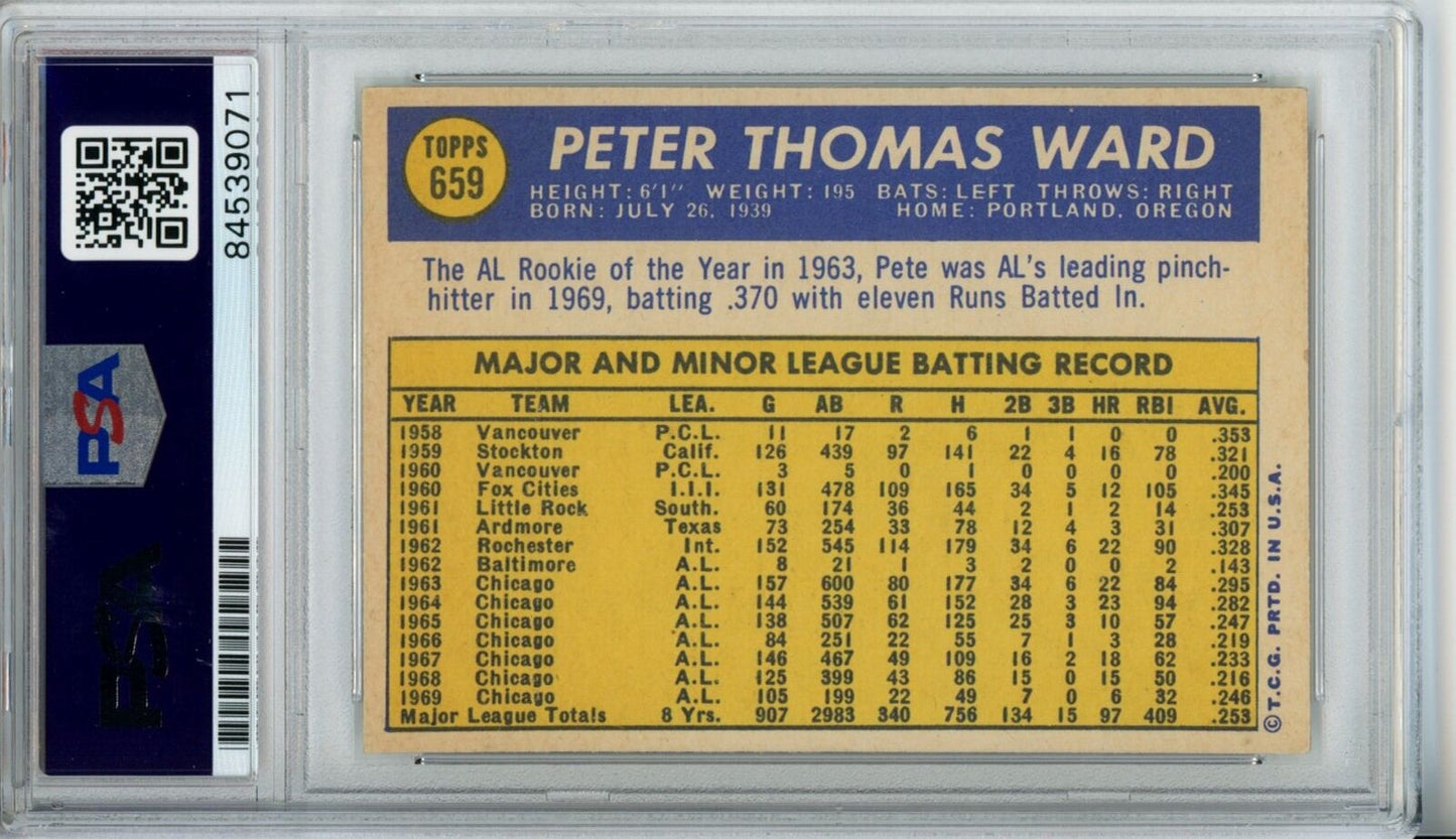 Pete Ward Yankees Signed/Autographed 1970 TOPPS Card #659 PSA/DNA 166881