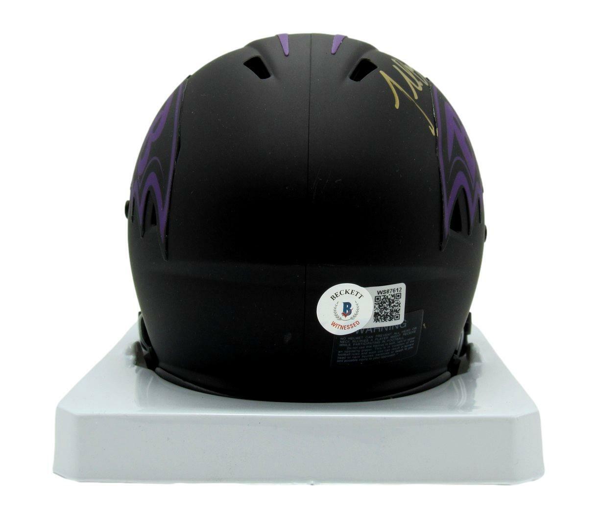 Terrell Suggs Autographed Mini Ravens Eclipse Football Helmet Beckett