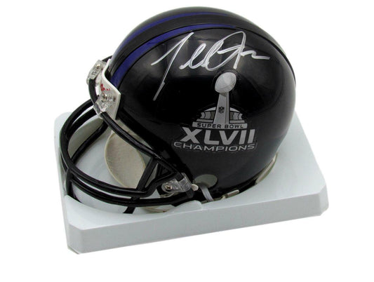 Terrell Suggs Autographed Mini Ravens Super Bowl XLVII  Football Helmet Beckett