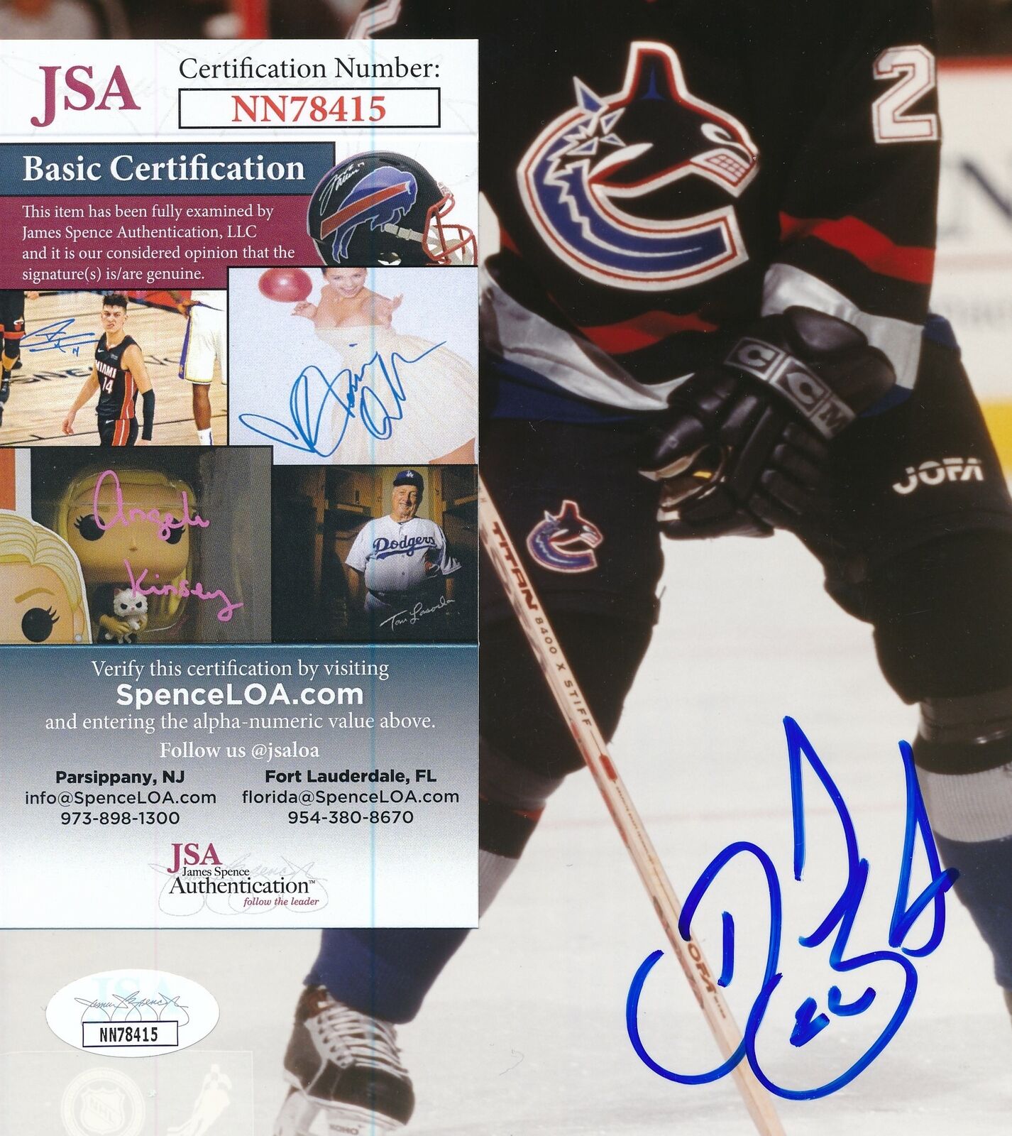 Daniel Sedin Vancouver Canucks Signed/Autographed 8x10 Photo JSA 163946