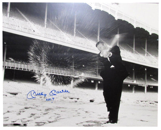 Mickey Mantle HOF Autographed 16x20 Snow Ball Yankees GEM MINT 10 Beckett 182044