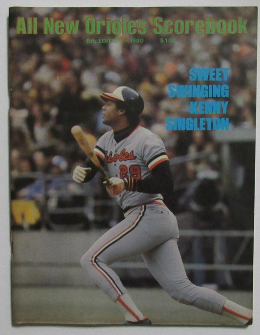 1980 Baltimore Orioles vs. Cleveland Indians Baseball Game Scorebook 167573