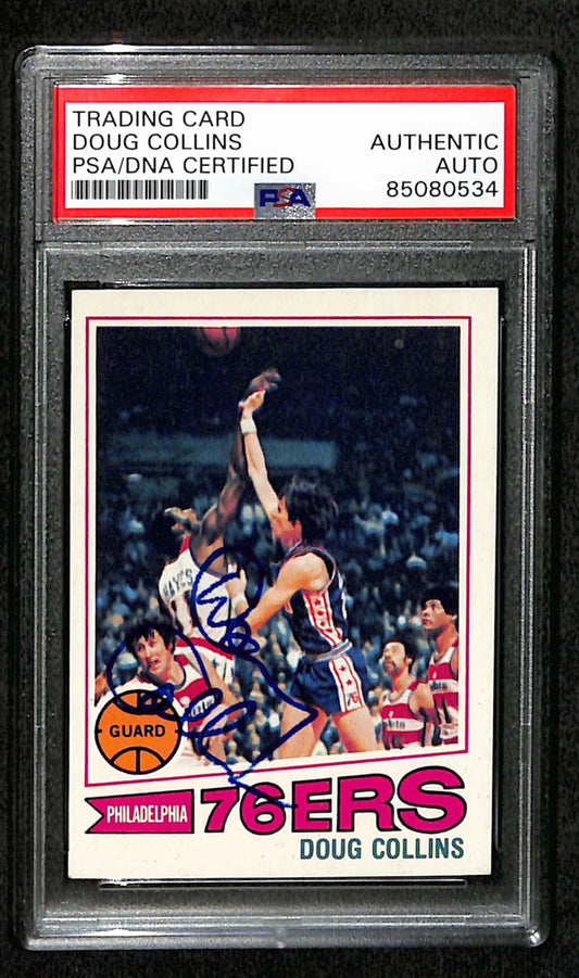 1977/78 TOPPS #65 Doug Collins Auto/Signed Card PSA/DNA 185379