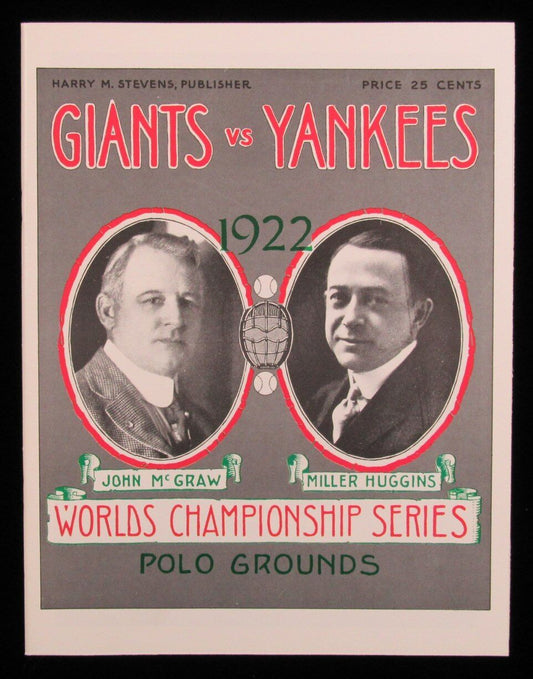 1922 World Series Official Score Card NY Giants vs. NY Yankees Opie Reproduction