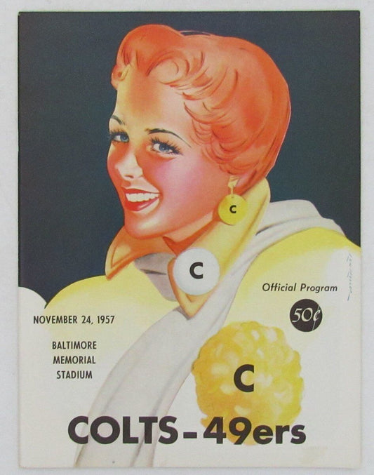 Baltimore Colts San Francisco 49ERS 1957 Official Game Program 130760