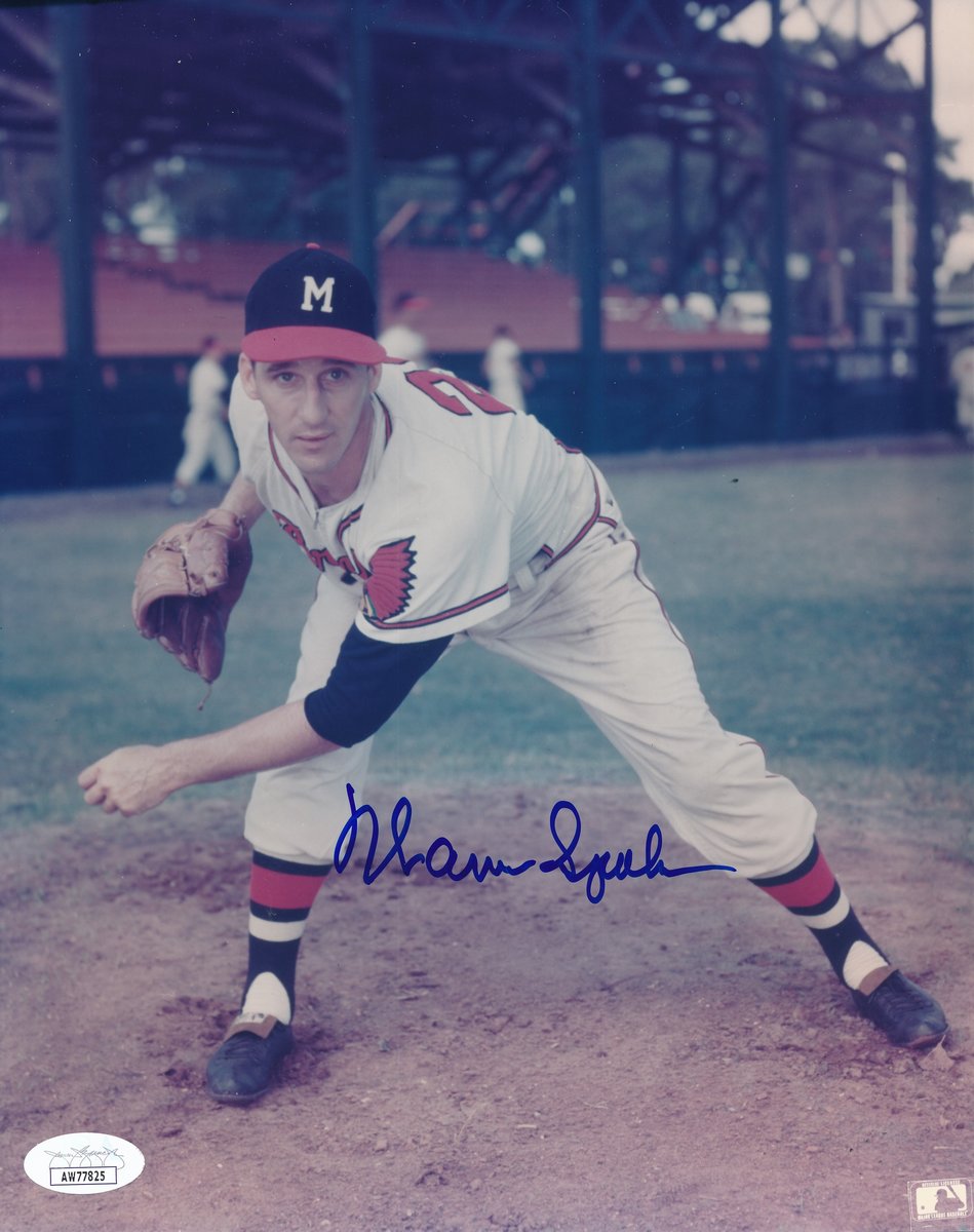 Warren Spahn HOF Signed/Auto 8x10 Photo Milwaukee Braves JSA 191229