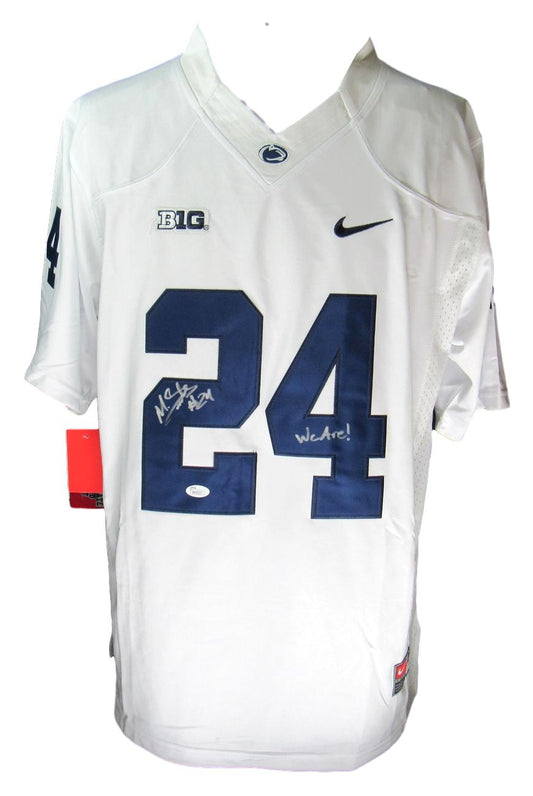 Miles Sanders Signed/Inscribed "We Are" Penn State White Jersey JSA 500113