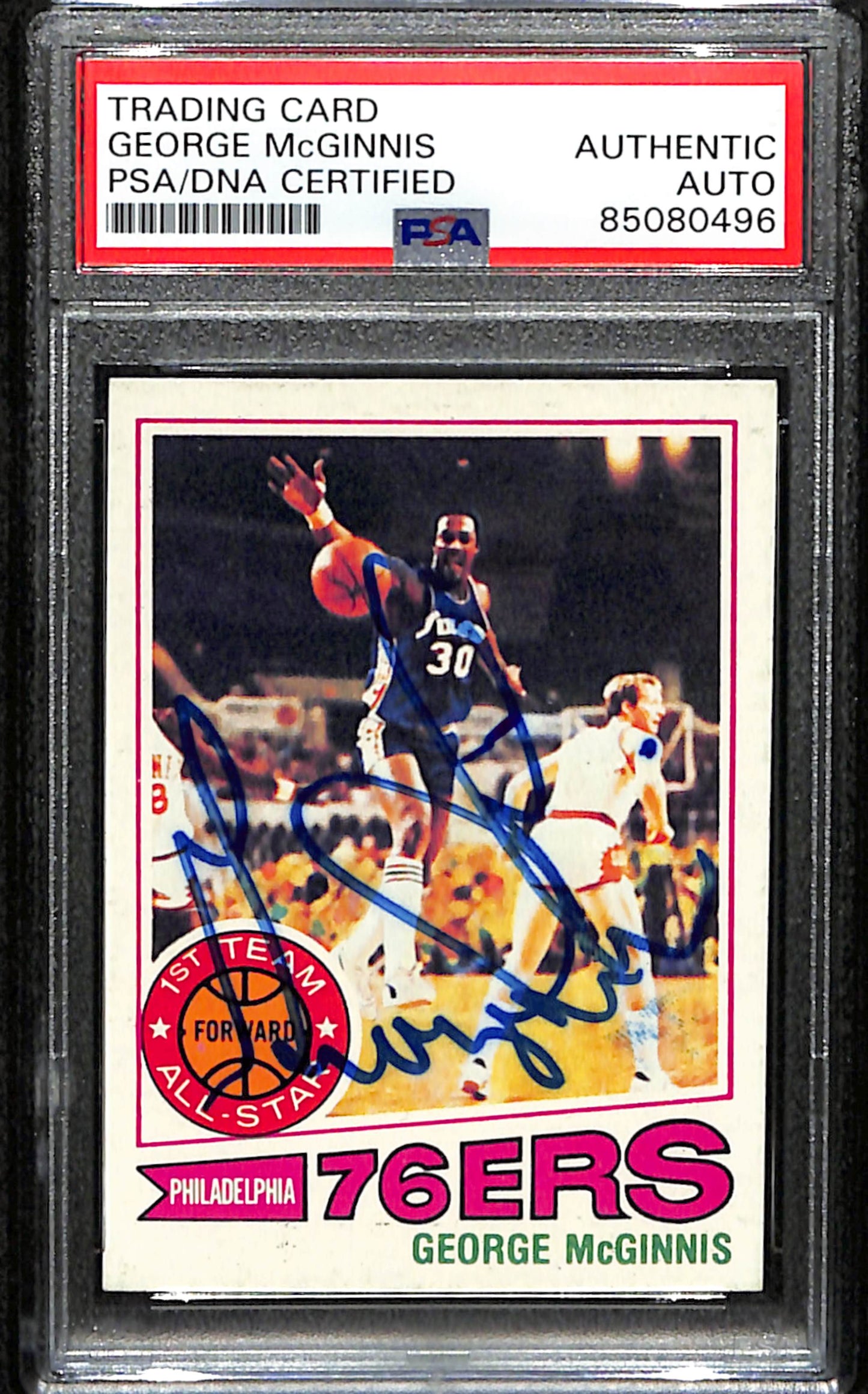 George McGinnis Signed 1977 Topps Card #50 Philadelphia 76ers PSA/DNA 185669