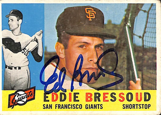 1960 TOPPS #253 Eddie Bressoud San Francisco Giants Signed/Auto Card 190984