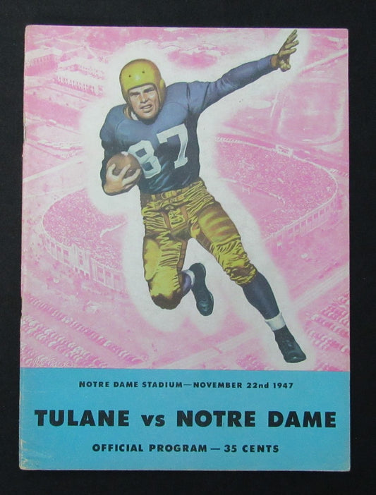 11/22/1947 Tulane vs. Notre Dame College Program 186017