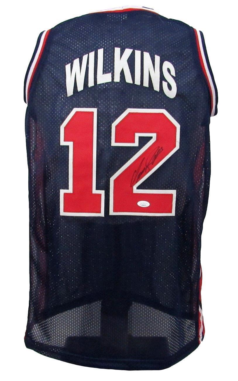 Dominique Wilkins HOF Autographed Navy Custom Jersey Team USA JSA 176828