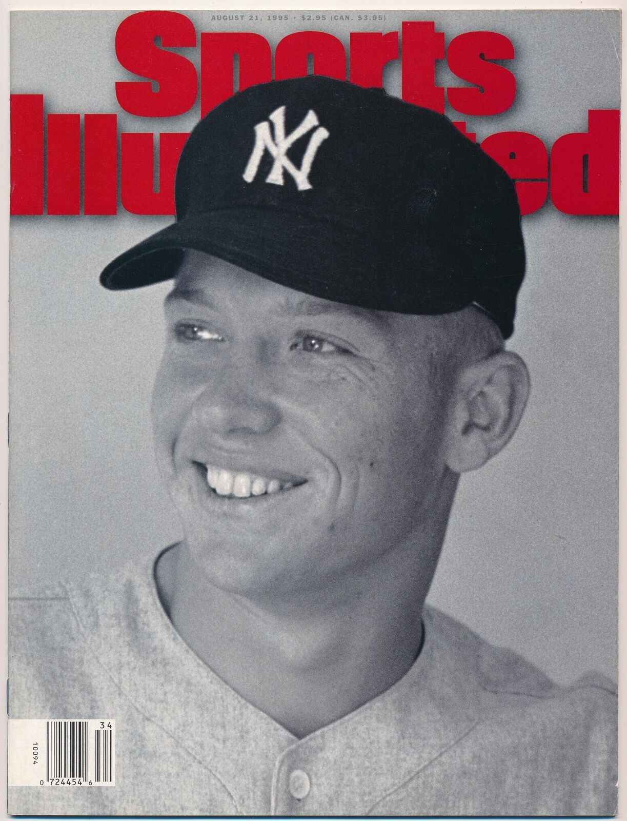 August 21, 1995 Mickey Mantle HOF Sports Illustrated NO LABEL Newsstand Yankees