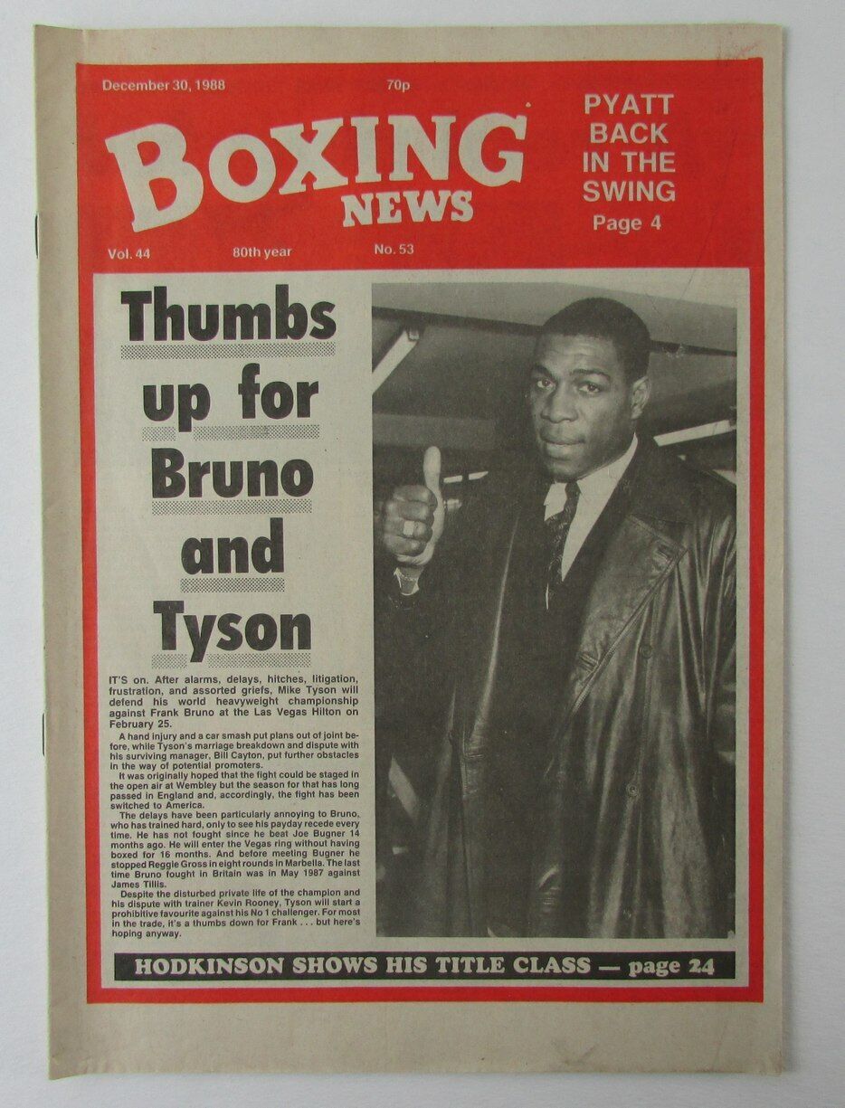 December 30, 1988 Boxing News Magazine Frank Bruno