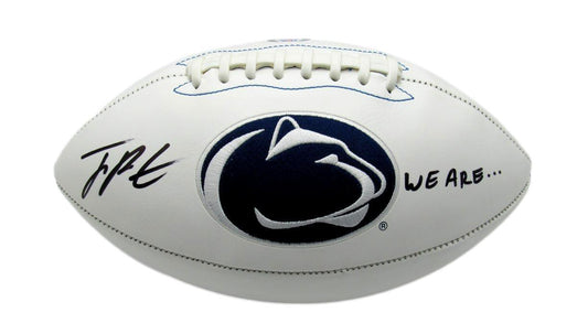 Joey Porter Jr. Autographed/Inscr White Penn State Logo Football PSA/DNA 177463