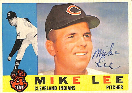 1960 TOPPS #521 Mike Lee Cleveland Indians Signed/Auto Card 190959