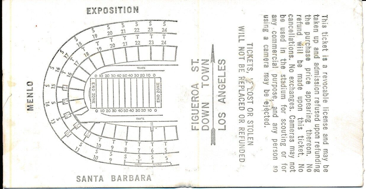 1966 USC Trojans vs. UCLA Football Game Ticket Stub 148533