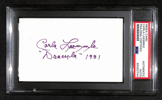 Carla  Laemmle Signed/Inscribed 3x5 Index Card "Dracula" 1931 PSA/DNA 183931