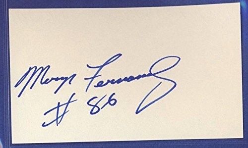 Mervyn Fernandez Raiders Signed/Auto 3x5 Index Card