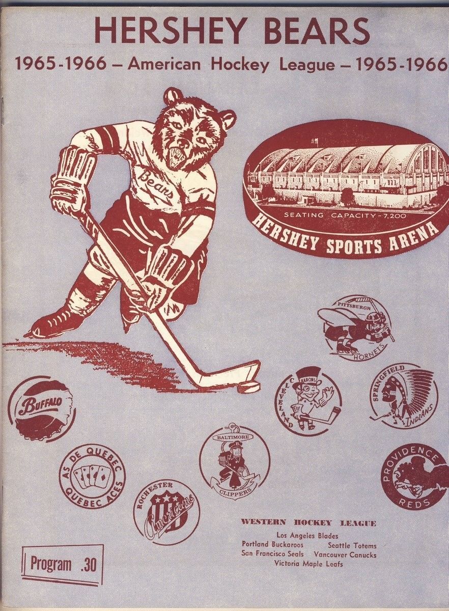 Hershey Bears 4/16 1966 Program vs. Springfield AHL 127997