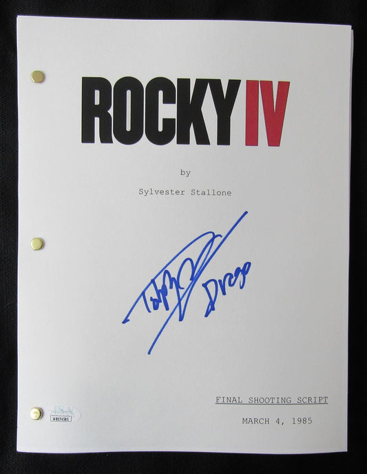 Dolph Lundgren Autographed "Rocky IV" Movie Script JSA 189192