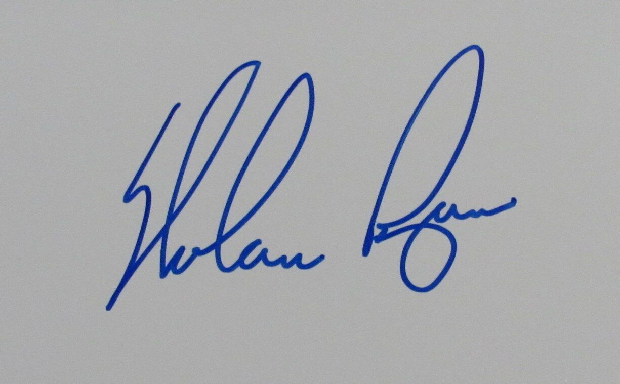 Nolan Ryan HOF Autographed 16x20 Photo with Stats Houston Astros JSA