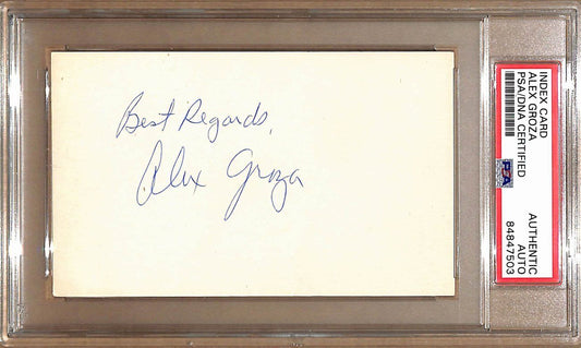 Alex Groza Autographed/Insc 3x5 Index Card Kentucky Wildcats PSA/DNA 178819