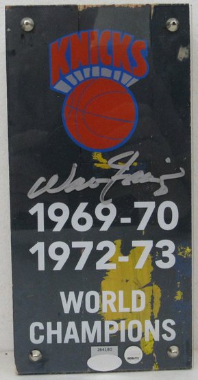 Walt Frazier HOF Signed/Autographed 4x8 Piece of MSG Court Knicks Steiner 190089