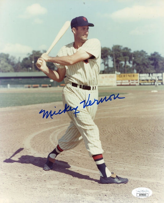 Mickey Vernon Autographed 8x10 Photo Washington Senators JSA 180880