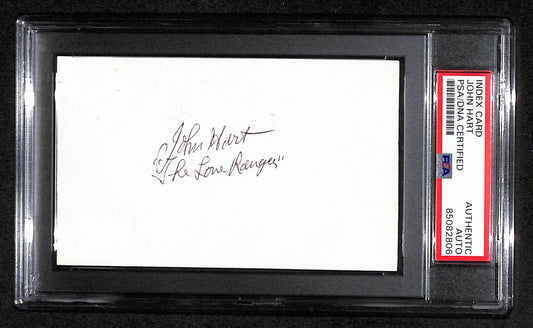 John Hart Signed/Inscribed 3x5 Index Card "The Lone Ranger" PSA/DNA 183952