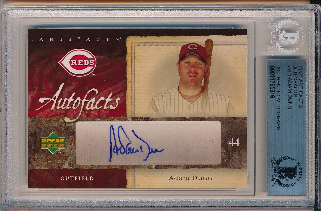 Adam Dunn Cincinnati Reds Signed 2007 Artifacts Autofacts Card Beckett 148165