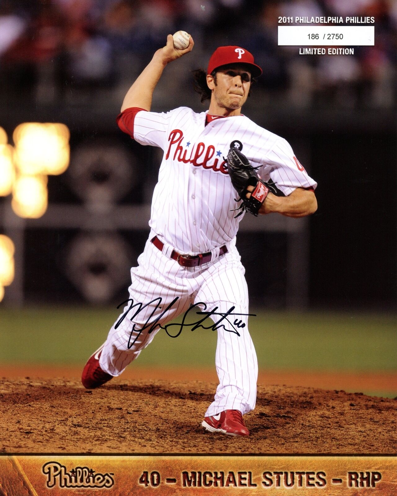 Michael Stutes Autographed 2011 8x10 Phillies Phan Photo