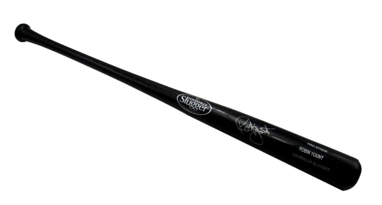 Robin Yount HOF Brewers Signed/Autographed Louisville Slugger Black Baseball Bat JSA187222