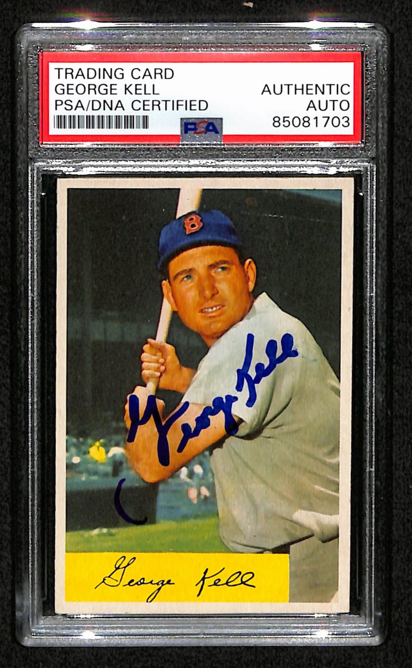 George Kell HOF Autographed 1954 Topps Card #50 Boston Red Sox PSA/DNA 184483