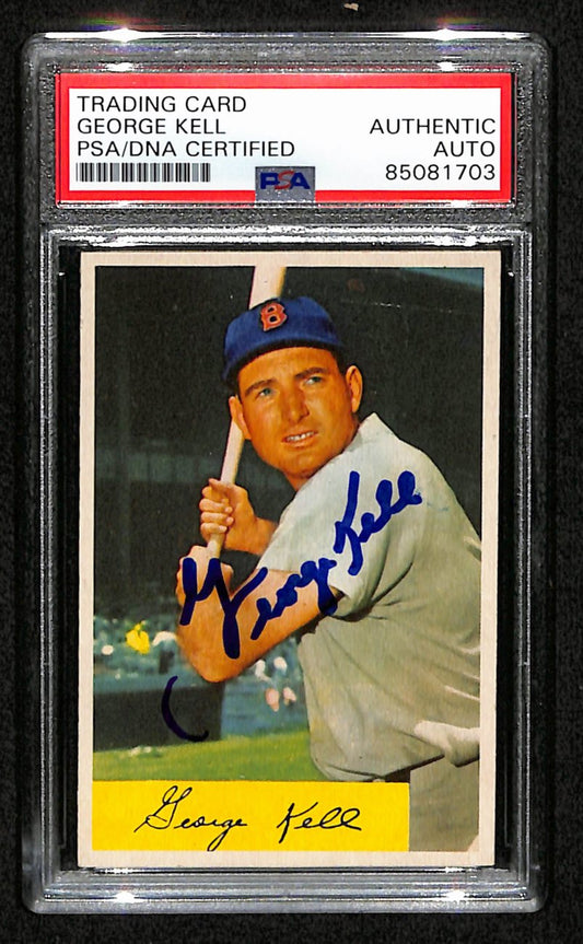 George Kell HOF Autographed 1954 Topps Card #50 Boston Red Sox PSA/DNA 184483