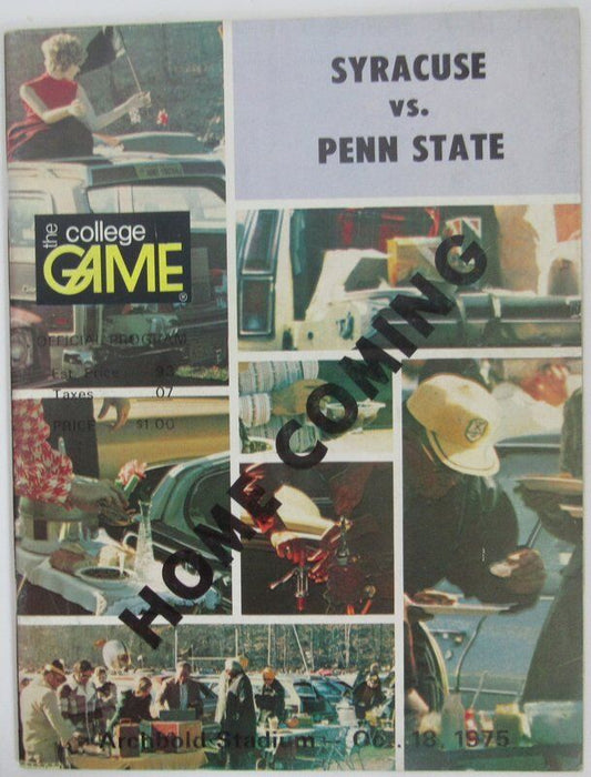 1975 Syracuse vs. Penn State Nittany Lions Football Program 138495