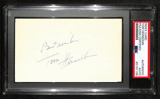 Tom Heinsohn HOF Signed/Auto 3x5 Index Card Boston Celtics PSA/DNA 188548
