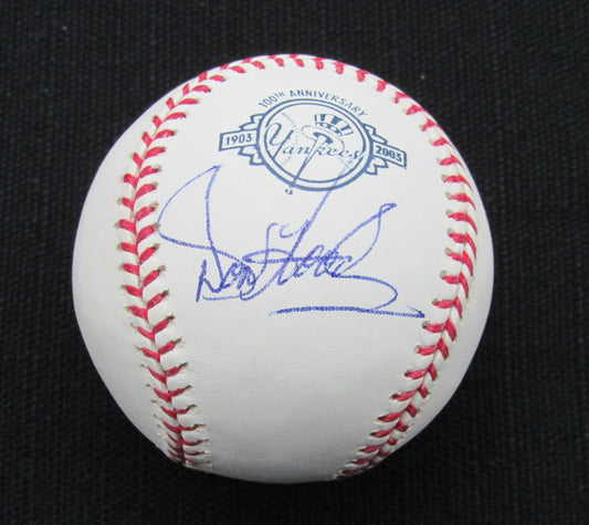 Don Hood Signed/Auto Yankees 100th OML Baseball JAS 186612