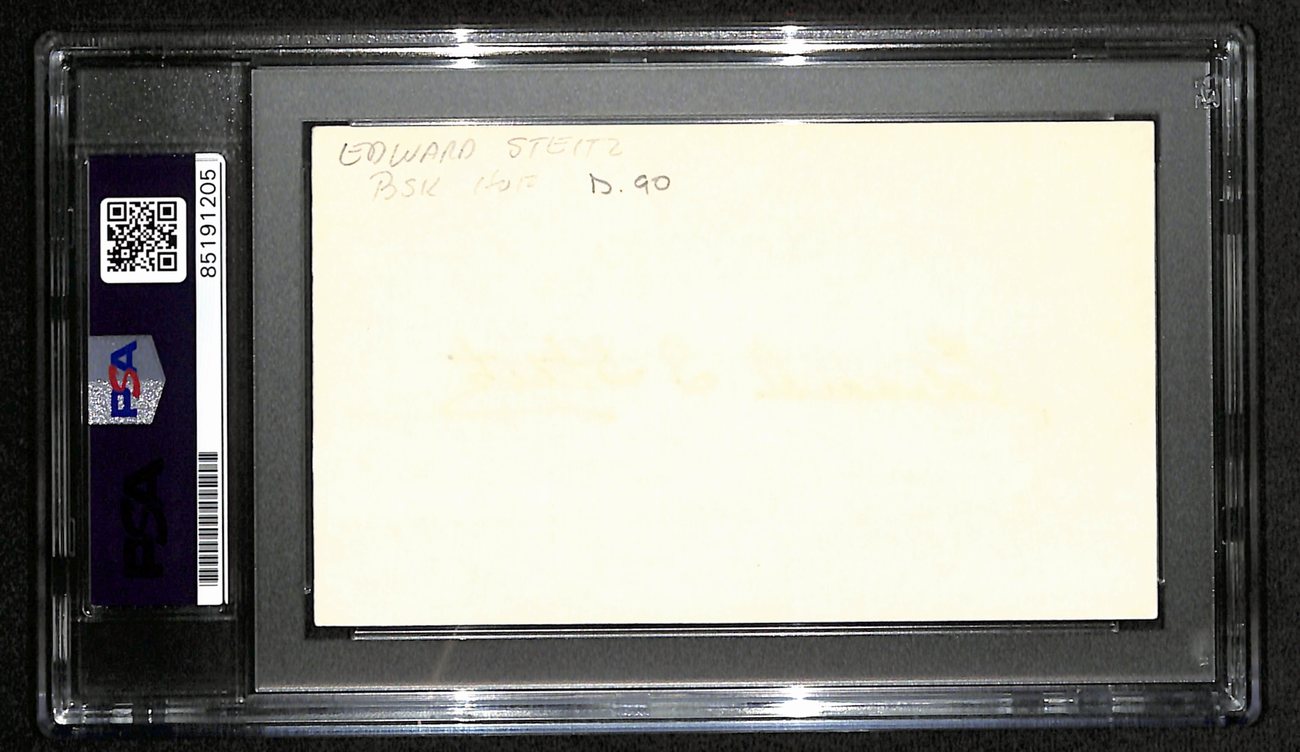 Ed Steitz HOF Signed/Auto 3x5 Index Card NCAA Official PSA/DNA 188557